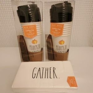 RAE DUNN "Pumpkin Spice" Coffee Cup Set & Napkins